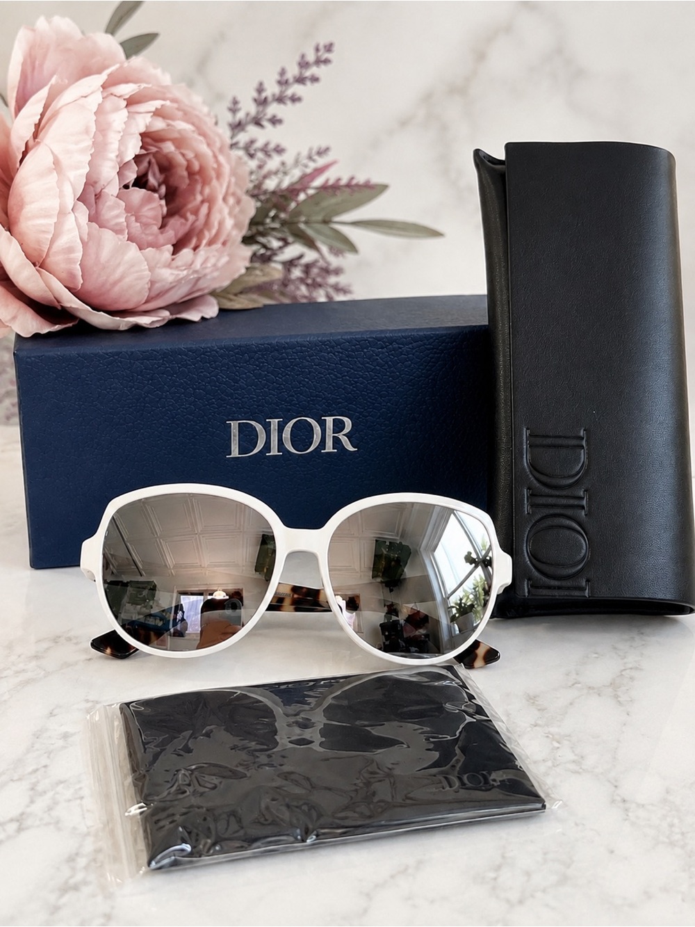 Christian Dior DiorOnde2 X61DC White Tort Sunglasses NWT